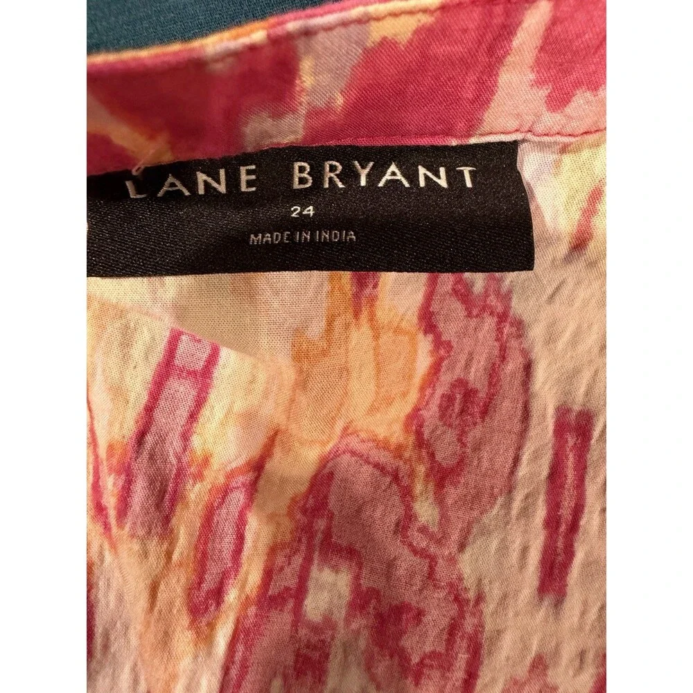 Lane Bryant Pink Orange Ikat Sleeveless Maxi Dress Plus Size 24 - Picture 7 of 9